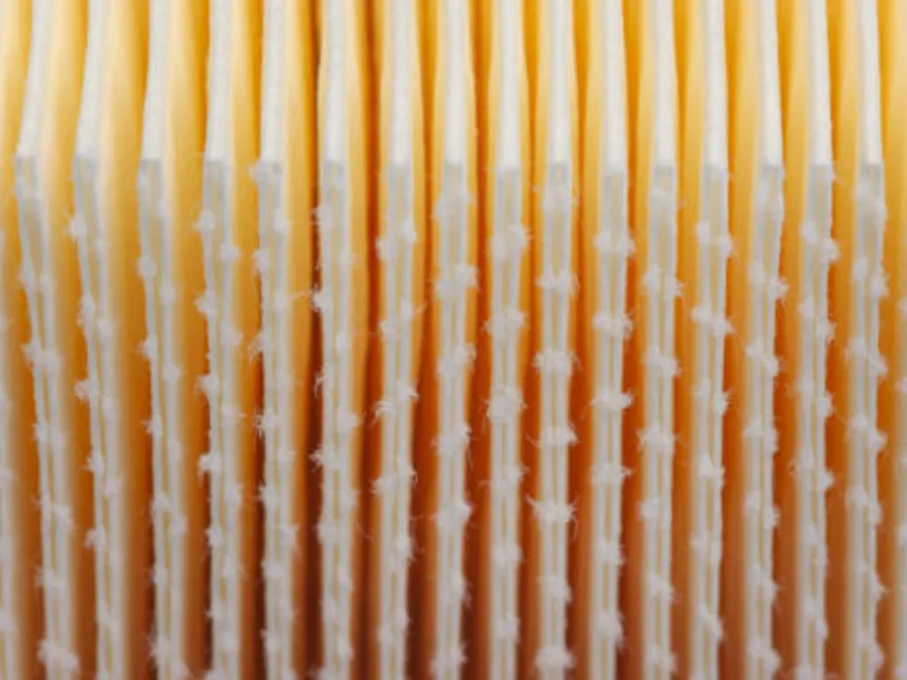 a close up of pleated air filter