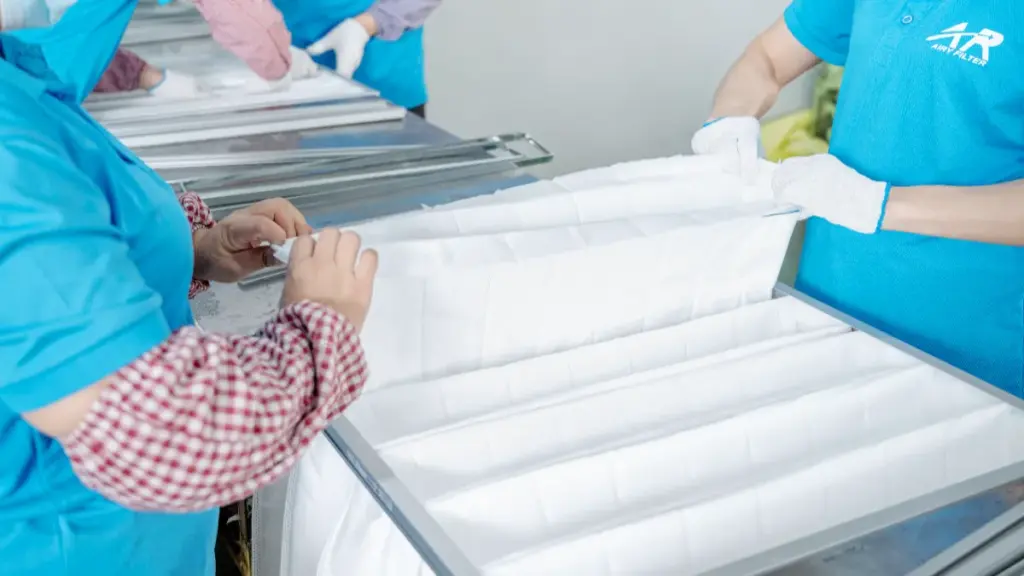 assembling stainless frame of air filter bag