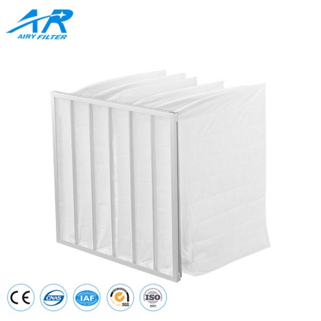 Airy white pocket filter for fine dust capture